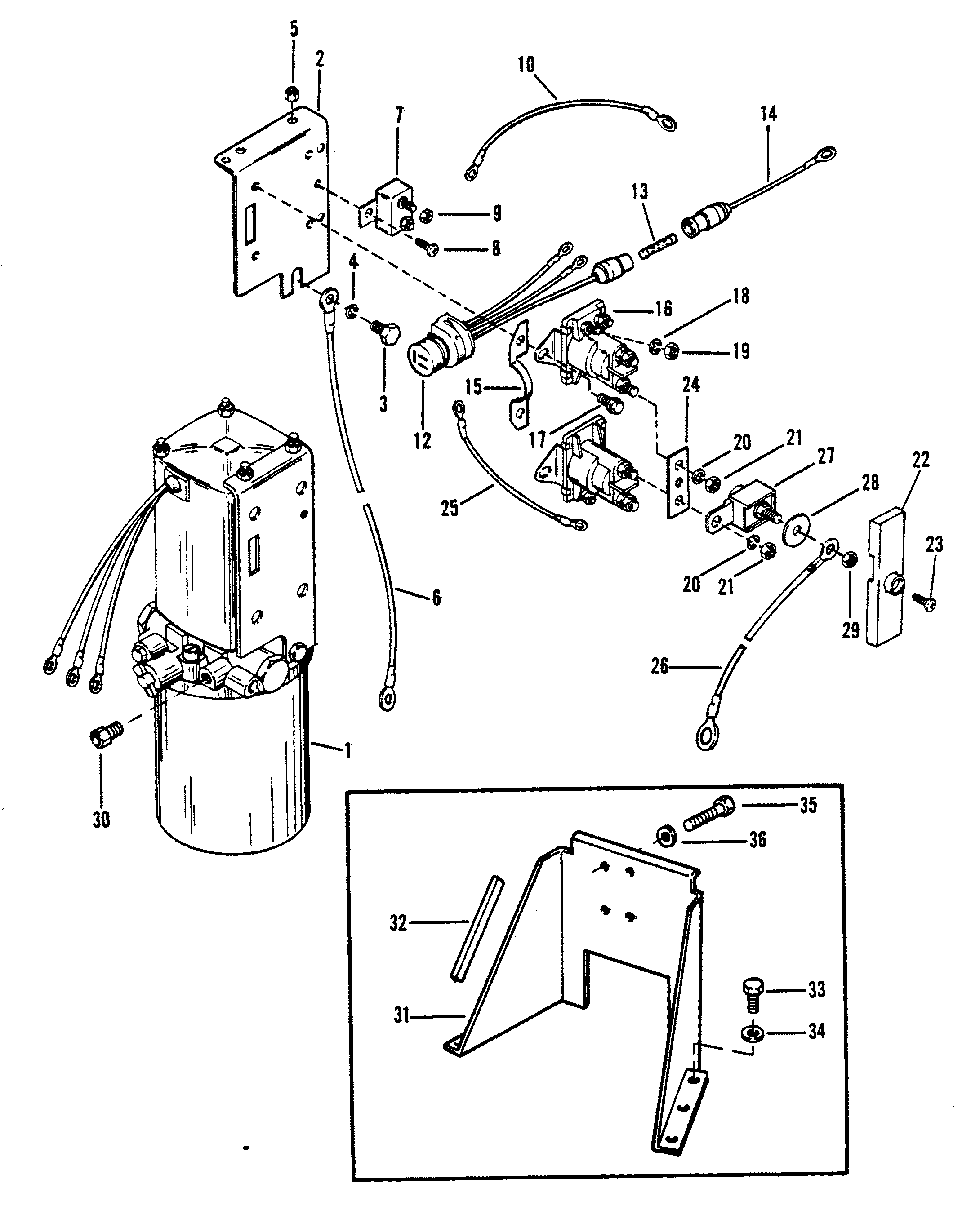 Hardin Marine - Hydraulic Pump And Bracket (Oildyne Pump Metal Reservoir)