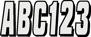 Hardline Series 320 Registration Kit, Solid Color Block Font With Drop Shadow (Includes 4 Sets of 3" A-Z, 0-9)"