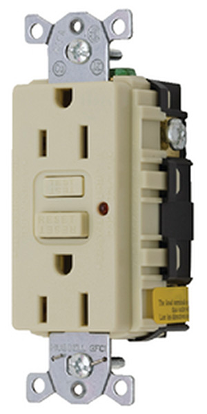 Gfci Duplex Receptacle W/Cover Plate, Ivory