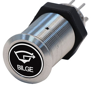 Bluewater 19mm Switch with Bilge Pump Text Laser Logo, On / Off Function