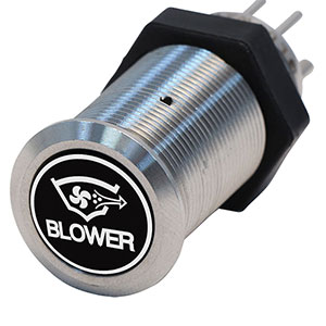 Bluewater 19mm Switch with Blower Text Laser Logo, On / Off Function