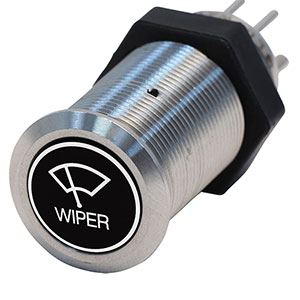 Bluewater 19mm Switch with Wiper Text Laser Logo, On / Off Function