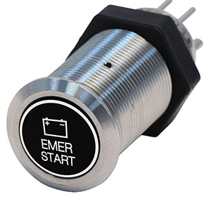 Bluewater 19mm Switch with Emergency Start Laser Logo, Momentary On / Off Function