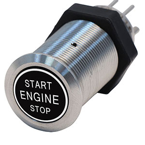 Bluewater 19mm Switch with Engine Start/Stop Laser Logo, Momentary On / Off Function