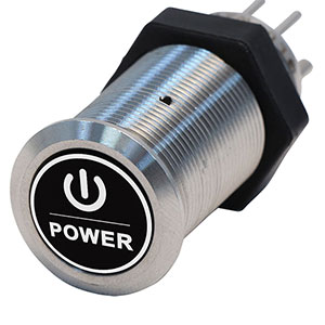 Bluewater 19mm Switch with Power Laser Logo, On / Off Function