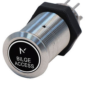 Bluewater 19mm Switch with Bilge Access Close Laser Logo, Momentary On / Off Function