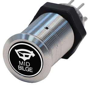 Bluewater 19mm Switch with Mid Bilge Laser Logo, On / Off Function