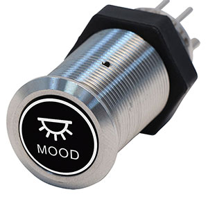 Bluewater 19mm Switch with Mood Lights Laser Logo, On / Off Function