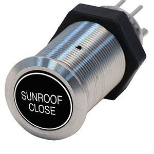 Bluewater 19mm Switch with Sunroof Close Laser Logo, Momentary On / Off Function