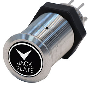 Bluewater 19mm Switch with Jack Plate Down Laser Logo, Momentary On / Off Function