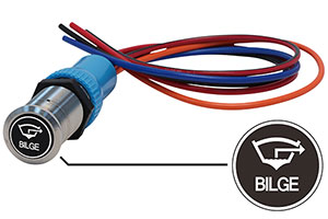 Bluewater 22mm Switch and 36 Inch Harness with Bilge Pump Text Laser Logo, On / Off Function