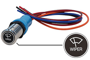 Bluewater 22mm Switch and 12 Inch Harness with Wiper Text Laser Logo, On / Off Function