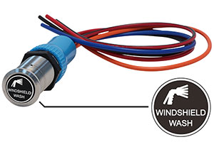 Bluewater 22mm Switch and 12 Inch Harness with Windshield Wash Laser Logo, On / Off Function