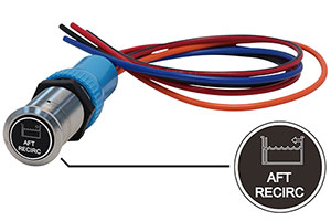 Bluewater 22mm Switch and 12 Inch Harness with Aft Recirculation Laser Logo, On / Off Function