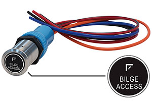 Bluewater 22mm Switch and 12 Inch Harness with Bilge Access Open Laser Logo, Momentary On / Off Function