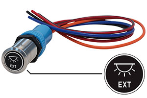 Bluewater 22mm Switch and 12 Inch Harness with Exterior Lights Laser Logo, On / Off Function