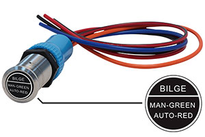 Bluewater 22mm Switch and 36 Inch Harness with Bilge – Man – Auto Laser Logo, On / On / Off Function