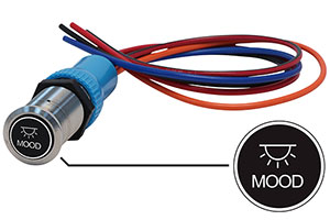 Bluewater 22mm Switch and 36 Inch Harness with Mood Lights Laser Logo, On / Off Function