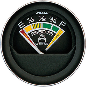 Faria Coral Black 2" Fuel Level Gauge (E-1/2-F)"