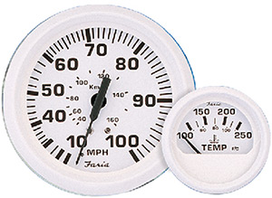 Faria Dress White 2" Voltmeter Gauge (10-16 VDC)"