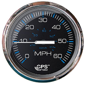 Faria Chesapeake SS Black 4" Gauge - 60 MPH GPS Speedometer With LCD, Compass"