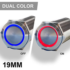 REVERT Harsh Environment Dual Color Push Button Marine Switch | 19MM | Stainless Steel