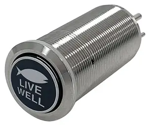 Bluewater 22mm Switch with Livewell Pump Laser Logo, On / Off Function