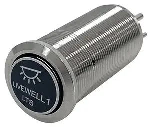 Bluewater 22mm Adjustable Breaker Switch with Livewell 1 Lights Laser Logo, On / Off Function