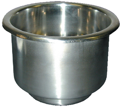 T-H Marine Stainless Steel Cup Holder 3-3/4" Diameter With 3/8" Drain"