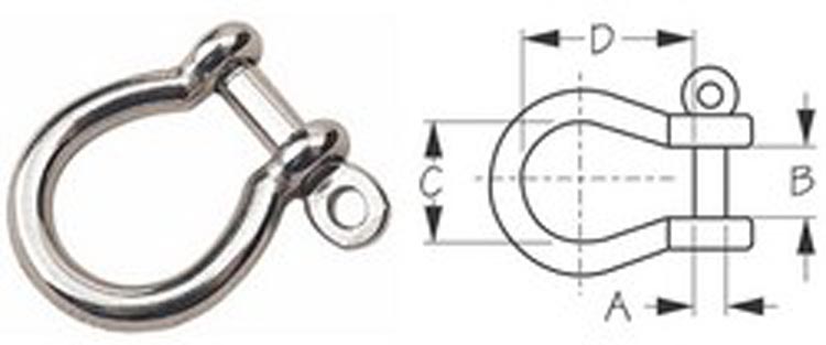 Screw Pin Shackle Ss 1/4"