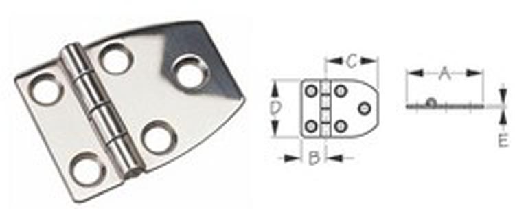 Short Side Door Hinge Ss 2" 2pk