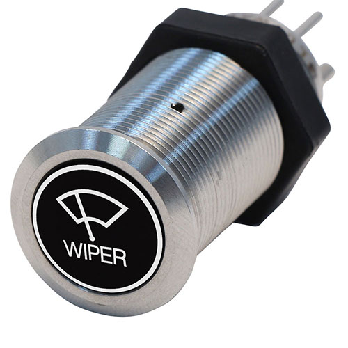 Bluewater 19mm Switch with Wiper Text Laser Logo, On / Off Function