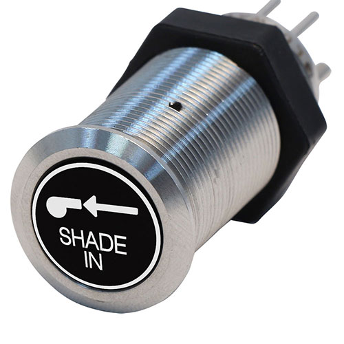 Bluewater 19mm Switch with Shade In Laser Logo, Momentary On / Off Function