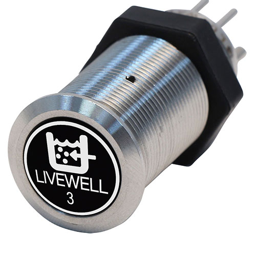 Bluewater 19mm Switch with Livewell 3 Laser Logo, On / Off Function