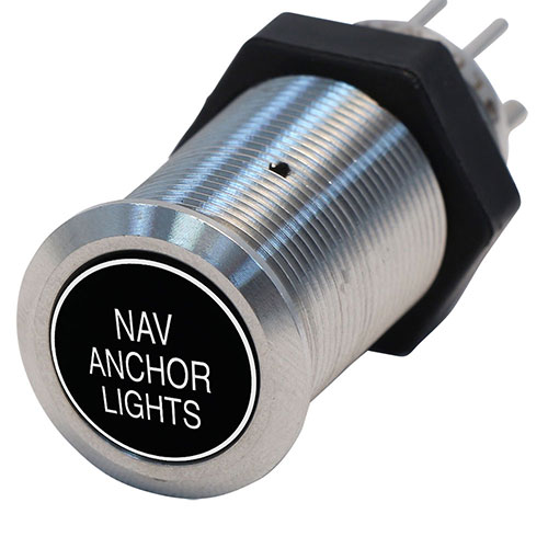 Bluewater 19mm Switch with NAV / Anchor Lights Laser Logo, NAV / ANCH Function