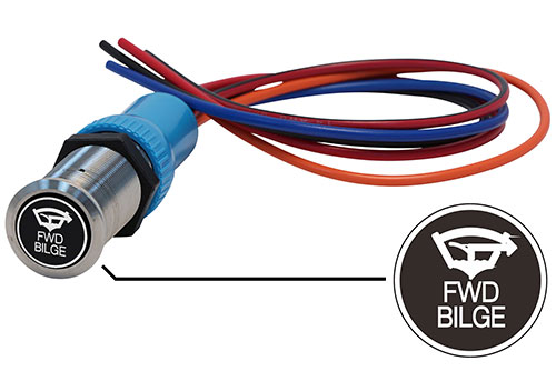 Bluewater 22mm Switch and 36 Inch Harness with Fwd Bilge Pump Laser Logo, On / Off Function