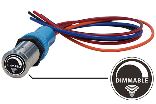 Bluewater 22mm Switch and 12 Inch Harness with Dimmable #2 Laser Logo, Dimmer Function