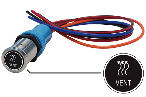 Bluewater 22mm Switch and 36 Inch Harness with Vent Laser Logo, On / Off Function