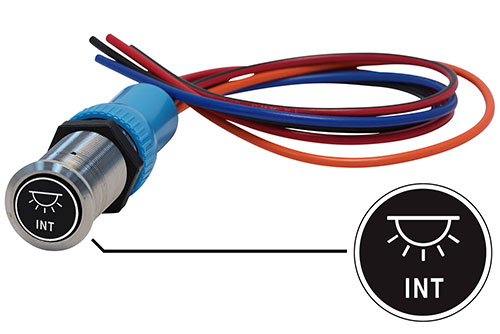 Bluewater 22mm Switch and 12 Inch Harness with Interior Lights Laser Logo, On / Off Function