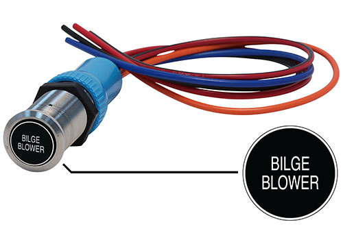 Bluewater 22mm Switch and 36 Inch Harness with Bilge Blower Laser Logo, On / Off Function