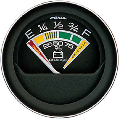 Faria Coral Black 2" Fuel Level Gauge (E-1/2-F)"